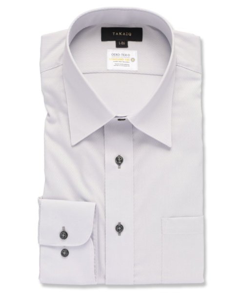 TAKA-Q(タカキュー)/形態安定 吸水速乾 スタンダードフィット レギュラーカラー 長袖 シャツ メンズ ワイシャツ ビジネス yシャツ 速乾 ノーアイロン 形態安定/グレー