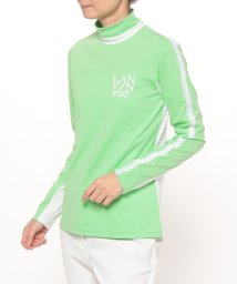 LANVIN SPORT(ランバン スポール)/【25周年】ブロッキングモックネック長袖シャツ【吸汗/UV/ECO】【アウトレット】/グリーン