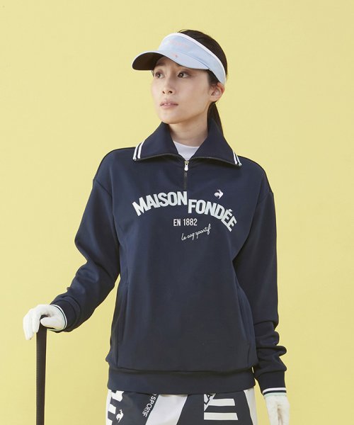 le coq sportif GOLF (ルコックスポルティフ（ゴルフ）)/【池田エライザ着用】襟リブハーフジップカットソー (吸汗/ストレッチ/UV CUT(UPF50+)【アウト/ネイビー