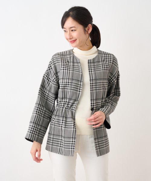 セール】チェックノーカラージャケット【Leilian the Week】(505178111  