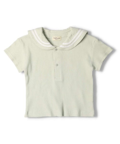 Kids Zoo(キッズズー)/【子供服】 kid´s zoo (キッズズー) セーラーカラーＴシャツ 80cm，90cm W30811/グリーン