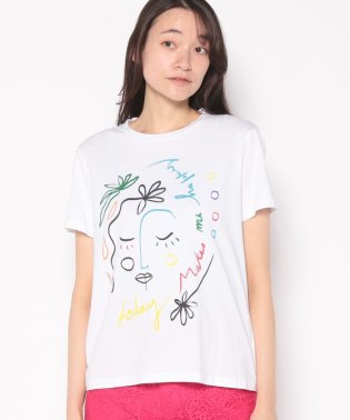 Desigual/顔イラスト Tシャツ/504451082