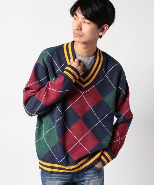 LEVI’S OUTLET(リーバイスアウトレット)/STAY LOOSE VNECK SWEATER ATHLETIC TIPPIN/ネイビー系