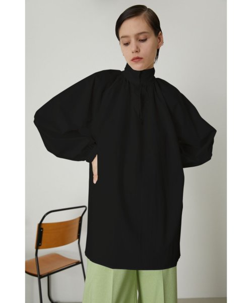 RIM.ARK(リムアーク)/High neck raglan blouse/BLK