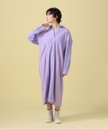 AVIREX(AVIREX)/STRIPE SHIRT ONEPIECE/ ストライプシャツワンピース/パープル