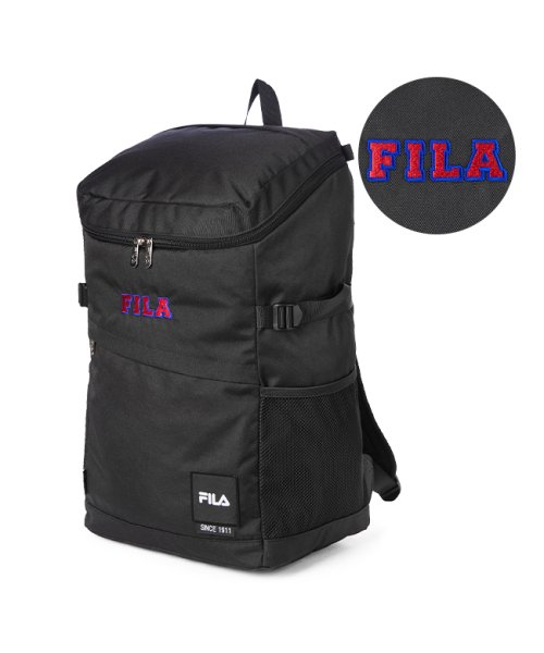 FILA フィラ リュック 30L スクエア ボックス型 大容量 通学 男子 女子 高校生 中学生 黒 軽量 撥水 韓国 ブランド 7804 人気・おすすめ｜使いやすい・旅行におすすめ 品質保証 全国発送 日本国内発送・最短翌日お届け