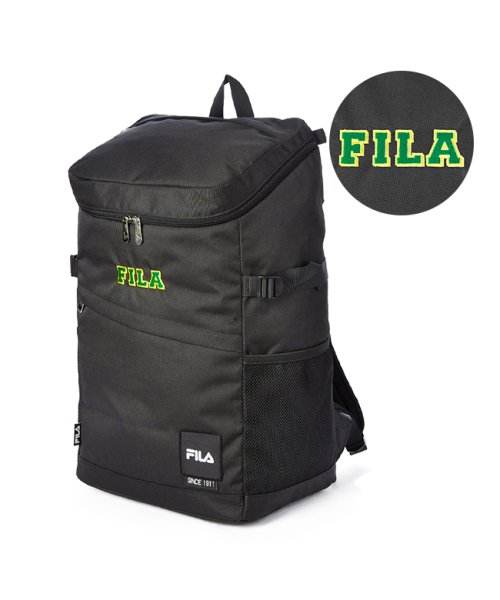FILA フィラ リュック 30L スクエア ボックス型 大容量 通学 男子 女子 高校生 中学生 黒 軽量 撥水 韓国 ブランド 7804 人気・おすすめ｜使いやすい・旅行におすすめ 品質保証 全国発送 日本国内発送・最短翌日お届け