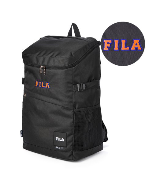 FILA フィラ リュック 30L スクエア ボックス型 大容量 通学 男子 女子 高校生 中学生 黒 軽量 撥水 韓国 ブランド 7804 人気・おすすめ｜使いやすい・旅行におすすめ 品質保証 全国発送 日本国内発送・最短翌日お届け