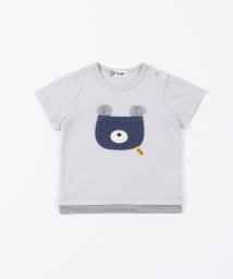 KP BOY(ケーピーボーイ)/KPBOY(ケーピーボーイ)【日本製】くまポケットの天竺半袖Tシャツ(80～90)/グレー
