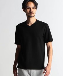 NICOLE CLUB FOR MEN(ニコルクラブフォーメン)/ボックスミニワッフル半袖Tシャツ/49ブラック