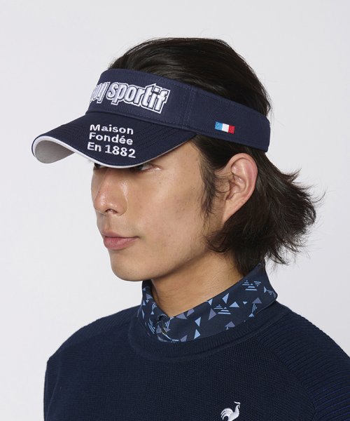 le coq sportif GOLF (ルコックスポルティフ（ゴルフ）)/定番ロゴサンバイザー (UVケア(UPF50)/ネイビー