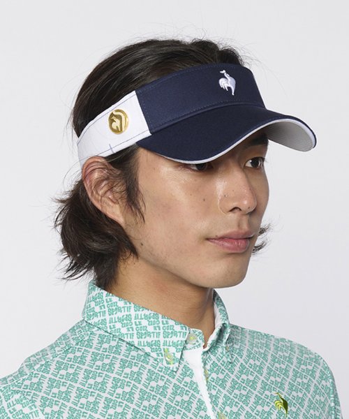 le coq sportif GOLF (ルコックスポルティフ（ゴルフ）)/マーカー付きサンバイザー (UVケア(UPF50)/ネイビー