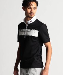 NICOLE CLUB FOR MEN(ニコルクラブフォーメン)/【NICOLE SPORTS】ハーフジップ半袖プルオーバー/49ブラック