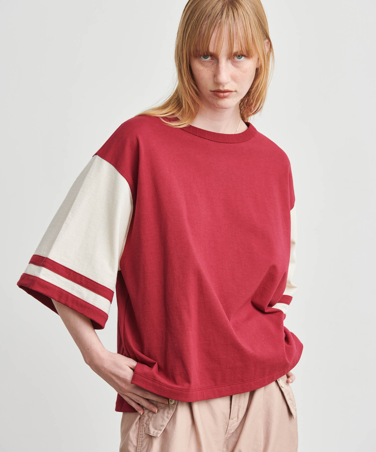 KHA:KI / カーキ」LINE SLEEVE TOP(505178413) | KHA：KI(KHA:KI