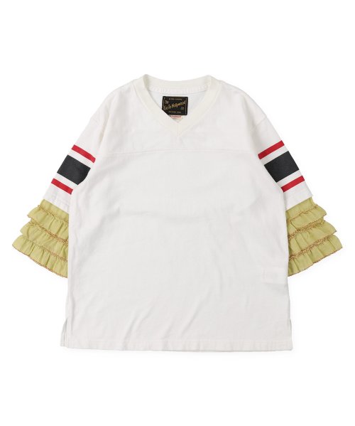 セール】ビンテージ度詰め天竺 袖フリフリ Tシャツ(505187825  