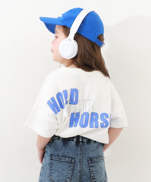 devirock(デビロック)/バックロゴプリント 半袖Tシャツ VIVID 子供服 キッズ 男の子 女の子 トップス 半袖Tシャツ Tシャツ /ホワイト