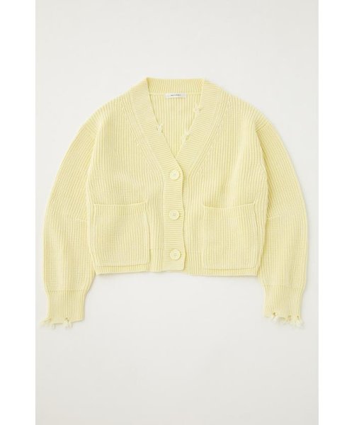 moussy(マウジー)/PIGMENT DYE KNIT カーディガン/LIME