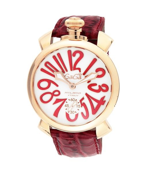 GaGa MILANO(ガガミラノ)/GaGaMILAN(ガガミラノ) MANUALE48MM 5011.10S－RED メンズ ホワイト 手巻キ 腕時計/ホワイト