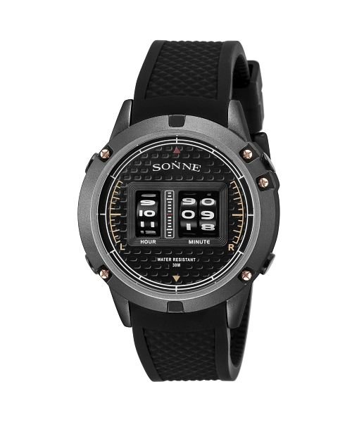 SONNE(ゾンネ)/SONNE(ゾンネ) S163 S163BK－PG メンズ ブラック クォーツ 腕時計/ブラック