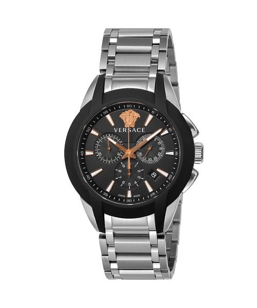 VERSACE(ヴェルサーチェ)/VERSACE(ヴェルサーチェ) CHARACTERCHRONO VEM800218 メンズ ブラック クォーツ 腕時計/ブラック