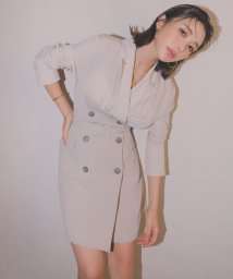 eimy istoire(エイミーイストワール)/ドッキングジャケットミニワンピース/GREY BEIGE