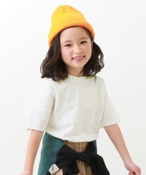 devirock(デビロック)/無地＆切替 オーバーサイズ 半袖Tシャツ 子供服 キッズ ベビー 男の子 女の子 トップス 半袖Tシャツ Tシャツ /ホワイト