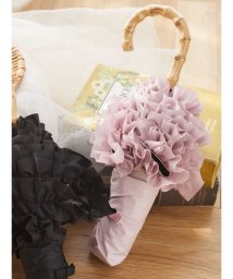 Maison de FLEUR(メゾンドフルール)/遮光&UV CUT フリル折りたたみ傘/ピンク