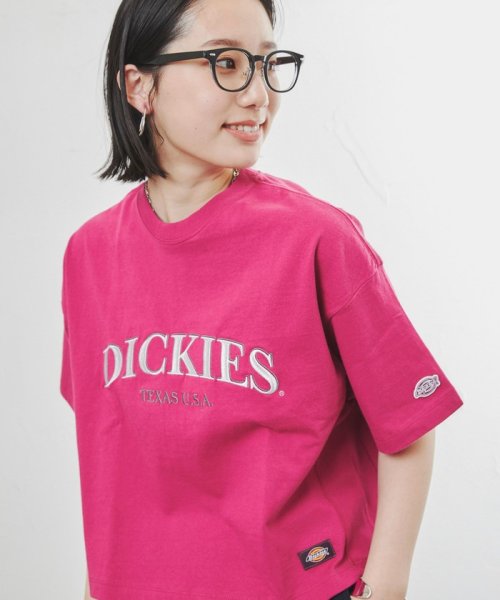 coen(coen)/Dickies（ディッキーズ）別注ロゴ刺繍Tシャツ/PINK