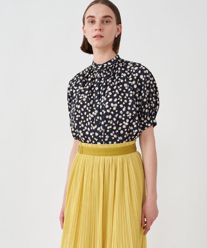 プティフラワープリント ネックギャザーブラウス(505200185) | Ballsey