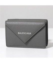 BALENCIAGA(バレンシアガ)/【BALENCIAGA(バレンシアガ)】三つ折り財布 PAPIER MINI WALLET ペーパーミニウォレット 504564 DLQ0N メンズ レザー ミ/グレー