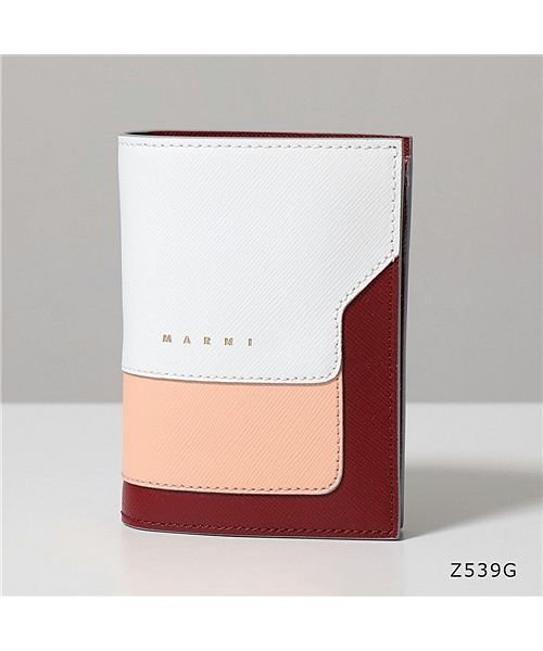 MARNI(マルニ)/【MARNI(マルニ)】二つ折り財布 PFMOQ14U13 LV520 レディース サフィアーノレザー ミニ財布 豆財布 小銭入れ付き /ブラウン系