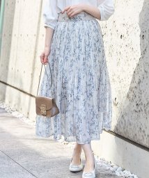 tocco closet(トッコクローゼット)/フラワープリントプリーツスカート/BEIGE