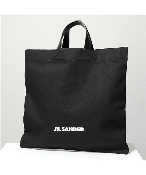 【JIL SANDER(ジルサンダー)】トートバッグ J25WC0005 P4863 メンズ キャンバス×レザー ロゴ ショッピングバッグ 鞄 001/BLAC
