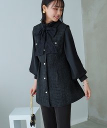 RUIRUE BOUTIQUE(ルイルエブティック)/トライアングルレースボウタイブラウス「T1209」/ブラック