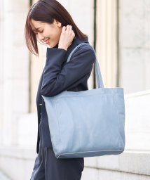 MK MICHEL KLEIN BAG(エムケーミッシェルクランバッグ)/【Ａ４収納可】カウレザービッグトートバッグ/ライトブルー