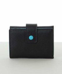 MK MICHEL KLEIN BAG(エムケーミッシェルクランバッグ)/フェイクレザーバイカラー三つ折り財布/ブラック