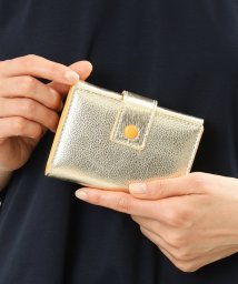 MK MICHEL KLEIN BAG(エムケーミッシェルクランバッグ)/フェイクレザーバイカラー三つ折り財布/ゴールド