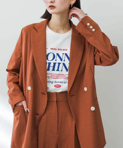 セール】『堀田真由さん着用』リネンライクテーラードジャケット