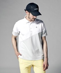 Munsingwear(マンシングウェア)/SUNSCREENカラーブロック半袖シャツ(UV CUT(UPF30)/吸汗速乾/遮熱/クーリング(効果)/吸放湿)【アウトレット/ホワイト×グレー