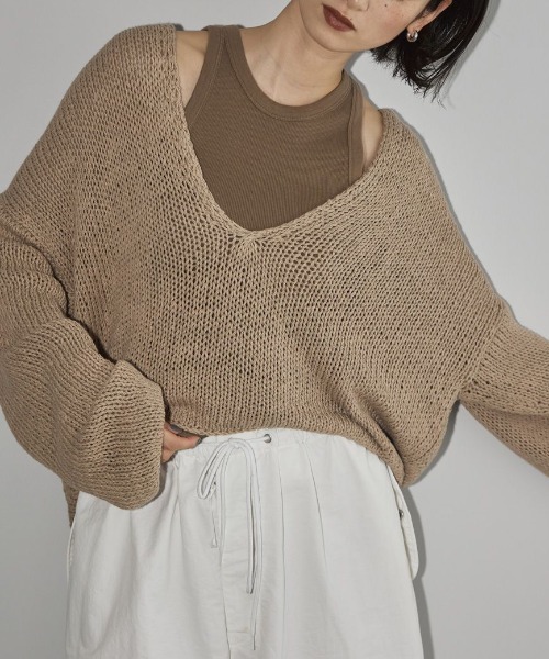 TODAYFUL Uneck Hand Knit Uネックハンドニット