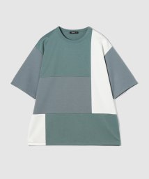 COMME CA ISM MENS(コムサイズム（メンズ）)/パッチワークデザイン クルーネック Ｔシャツ/グリーン