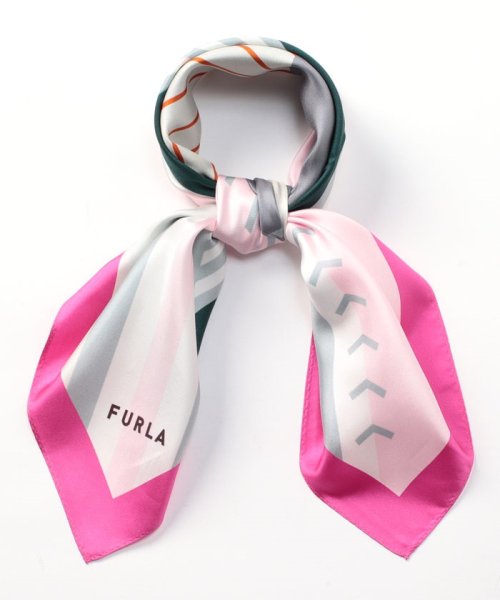 FURLA(フルラ)/シルクスカーフ　ライン/ピンク