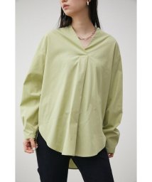 AZUL by moussy(アズールバイマウジー)/RELATECH COTTON SKIPPER SHIRT/LIME