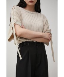 AZUL by moussy(アズールバイマウジー)/2WAY SHOULDER LACE－UP KNIT/L/BEG1
