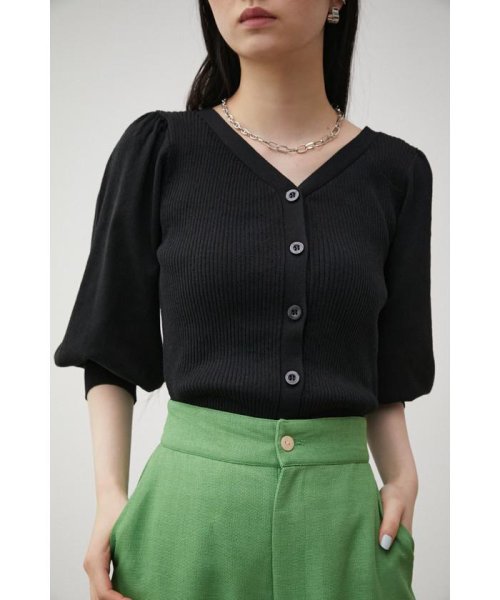 AZUL by moussy(アズールバイマウジー)/MULTI WAY PUFF SLEEVE KNIT/BLK