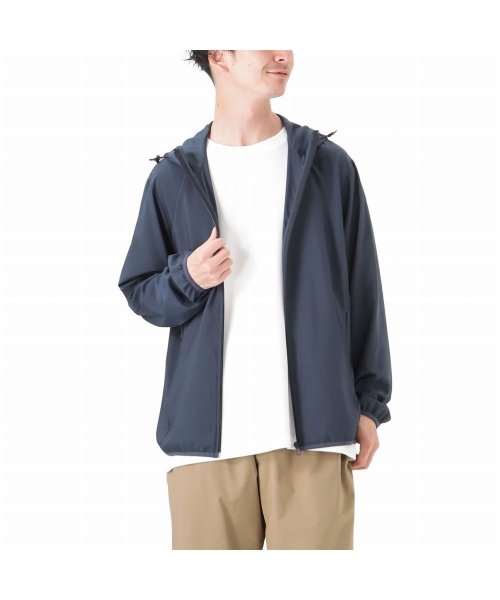 MAC HOUSE(men)(マックハウス（メンズ）)/NAVY ネイビー リップストップポケッタブルパーカー 4441733/ネイビー