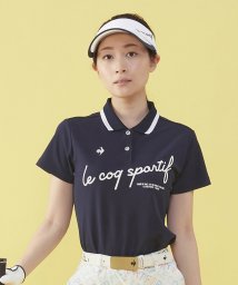 le coq sportif GOLF (ルコックスポルティフ（ゴルフ）)/ベーシックロゴポロシャツ (吸汗速乾/ストレッチ/UV CUT(UPF50+)/WH00のみKEEP CLEAN)【アウトレット】/ネイビー