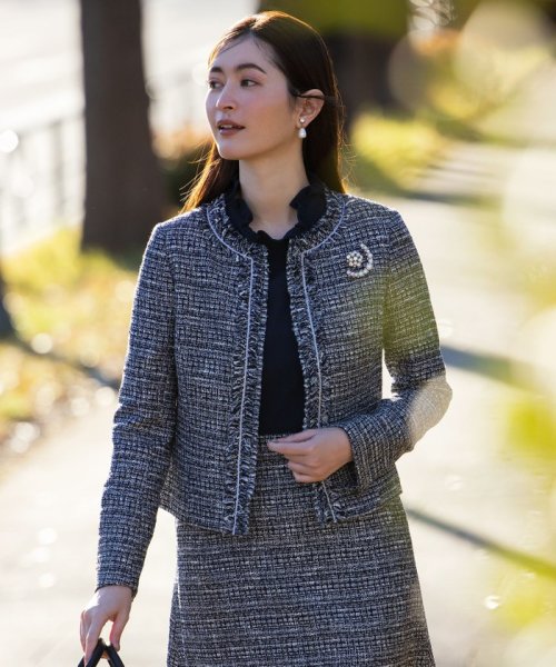 セットアップ対応】ラメループモール ツイード ジャケット(505209223  