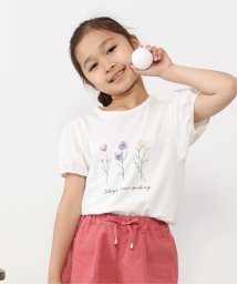 ikka kids(イッカ　キッズ)/USAコットン パフスリーブプリントTシャツ（120〜160cm）/オフホワイト