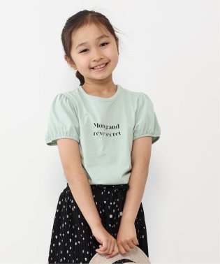 ikka kids/USAコットン パフスリーブプリントTシャツ（120〜160cm）/505025734